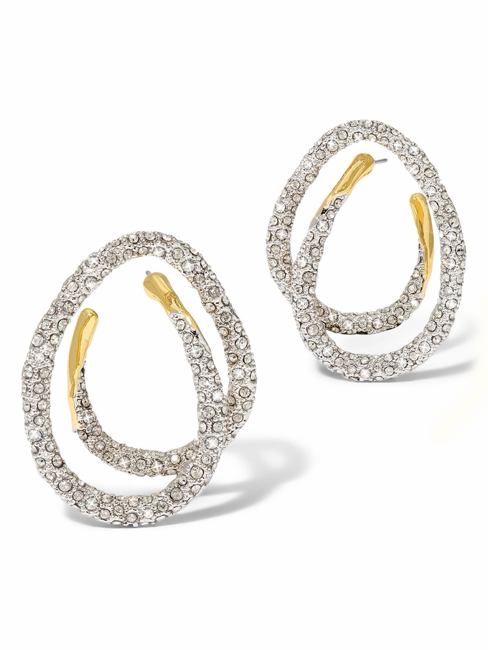 Alexis Bittar Solanales Crystal Pavé Spiral Hoop Earrings
